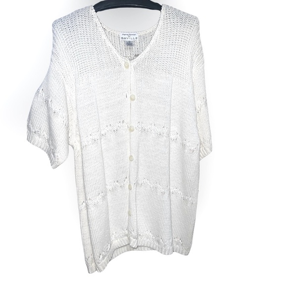 VINTAGE Rena Rowan For SAVILLE Women’s 3X Crotchet Top RAMIE FABRIC - Picture 4 of 10